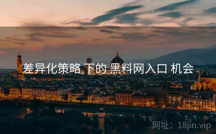 差异化策略 下的 黑料网入口 机会