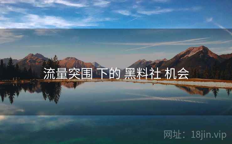 流量突围 下的 黑料社 机会