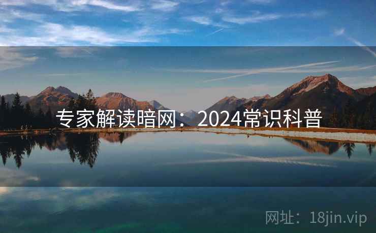 专家解读暗网:2024常识科普