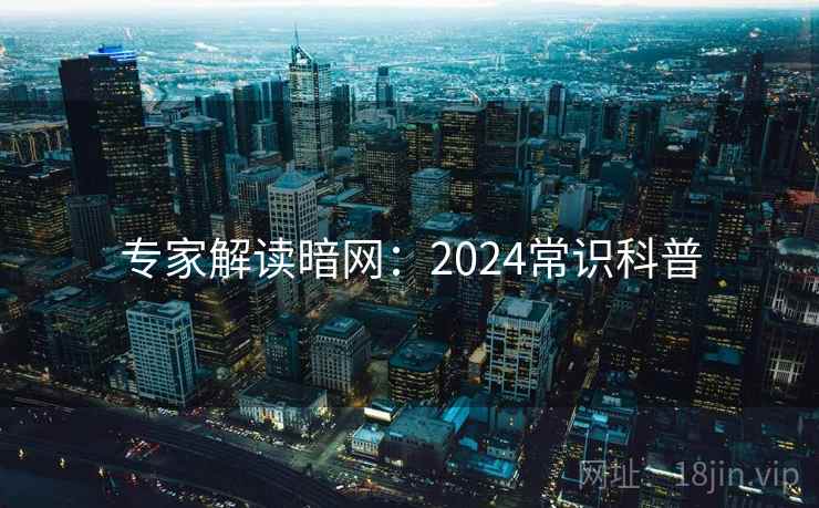 专家解读暗网：2024常识科普